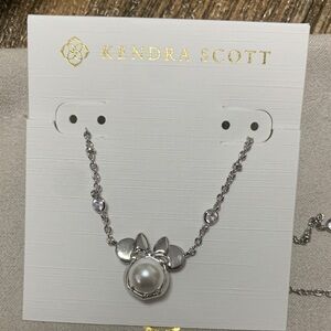 Kendra Scott Silver Necklace with Pearl and Crystal Accents